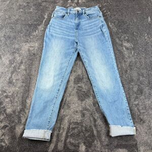 Carve Designs Cuffed Raw Hem Blue Denim Jeans Stretch Women's 4 Organic Cotton